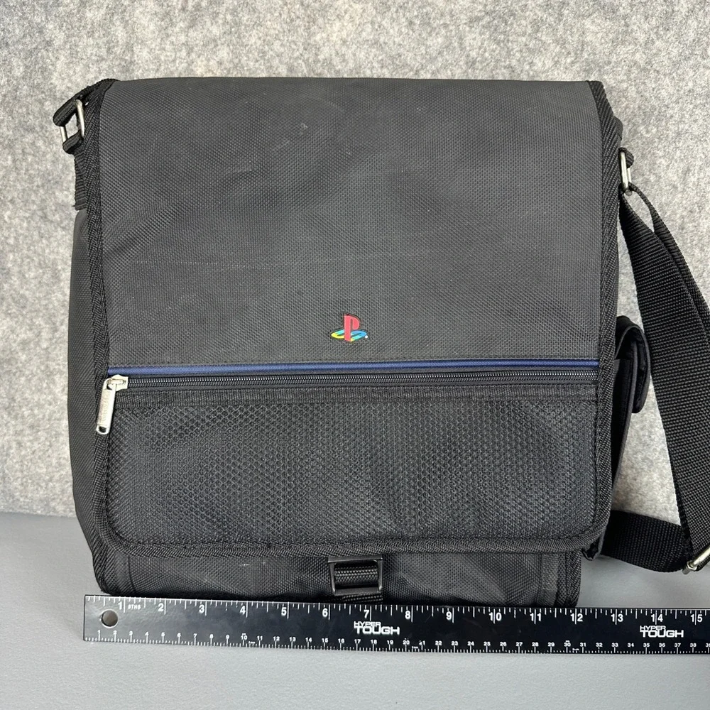 VTG Sony PlayStation PS1 Console Carrying Bag Messenger Black Crossbody Gamer